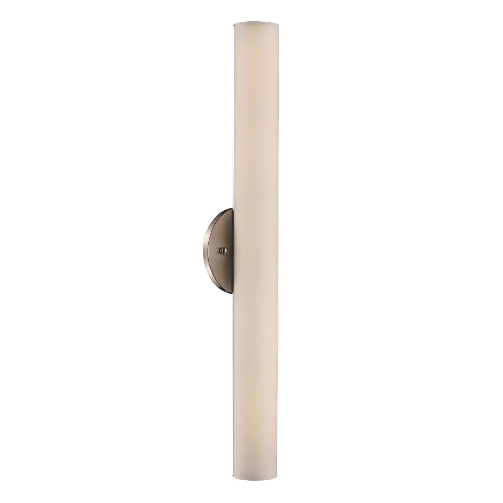 Trans Globe Lighting 21371 BN Integrated LED White Tube Glass Wall Sconce in Brushed Nickel